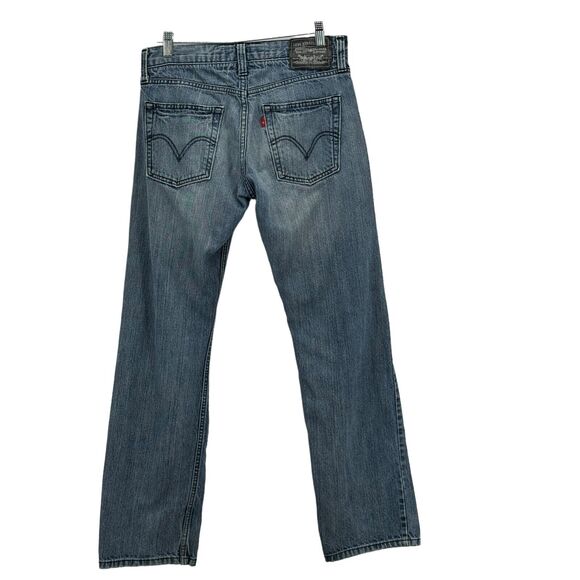 Levi's 514 Men Blue Straight Slim Jeans W32 L32 Red Tab 5 Pocket Zip 100% Cotton - Picture 2 of 10